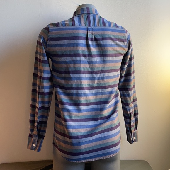 Striped Ralph Lauren Button Down Cotton Shirt M - Picture 4 of 6